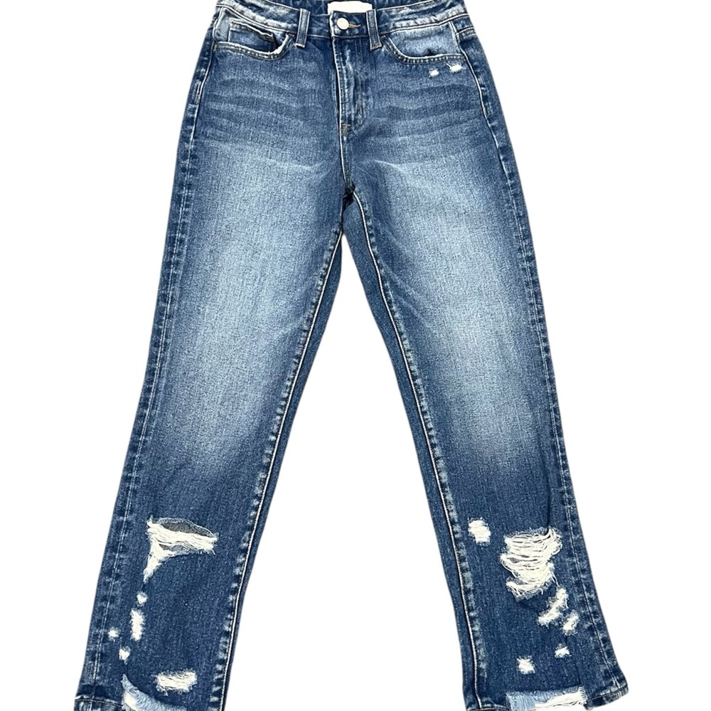 Vervet Distressed straight leg Blue Women's Jeans 100% cotton  size 24